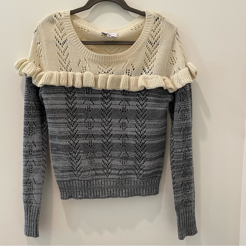 Harlyn Gray and Cream Sweater